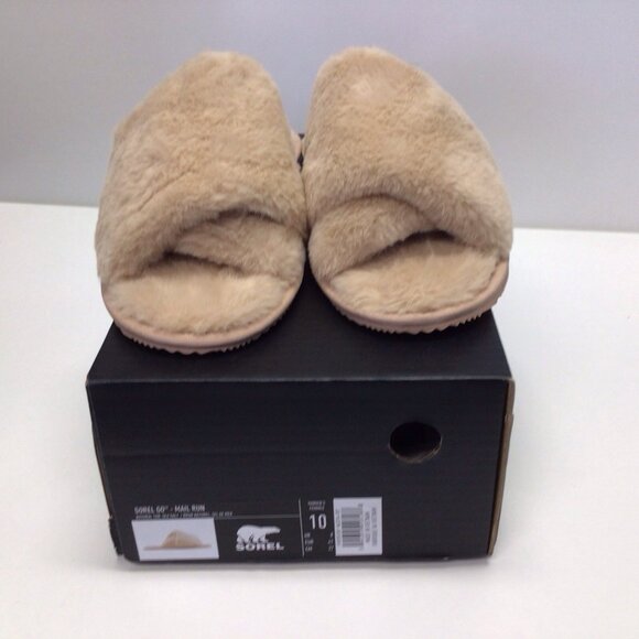 Sorel Go Women's Mail Run Slippers Sea Salt Slip On Faux Fur Size 10 NEW NIB - Picture 11 of 11